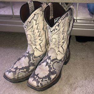 Western White Snakeskin Cowgirl Boots